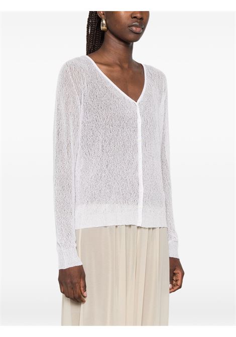cardigan scollo  av donna bianco ROBERTO COLLINA | 261FXA3401001